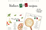 Italian Pizza Watercolor Recipe Set, a Food Illustration by Sunshine Art (Thumbnail 11 of 13)