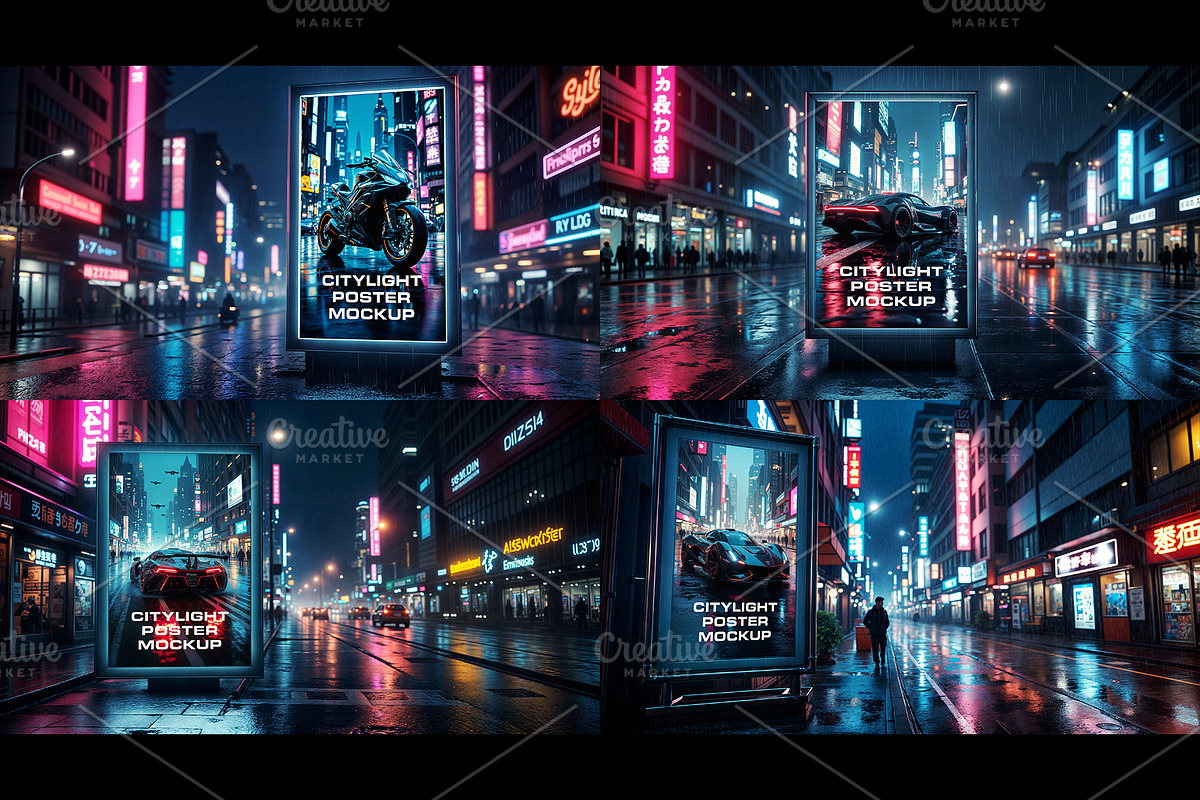 Cyberpunk Ad Mockup Bundle, a Mockup by Black Cat Studio (Photo 3 of 3)