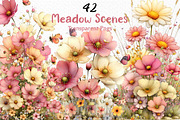 Whimsical Meadow Scenes Clipart, an Illustration by Craft Nest (Thumbnail 1 of 12)