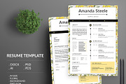 Yellow Floral Resume Template / N, a Resume Template by Showy68 Template (Thumbnail 1 of 5)