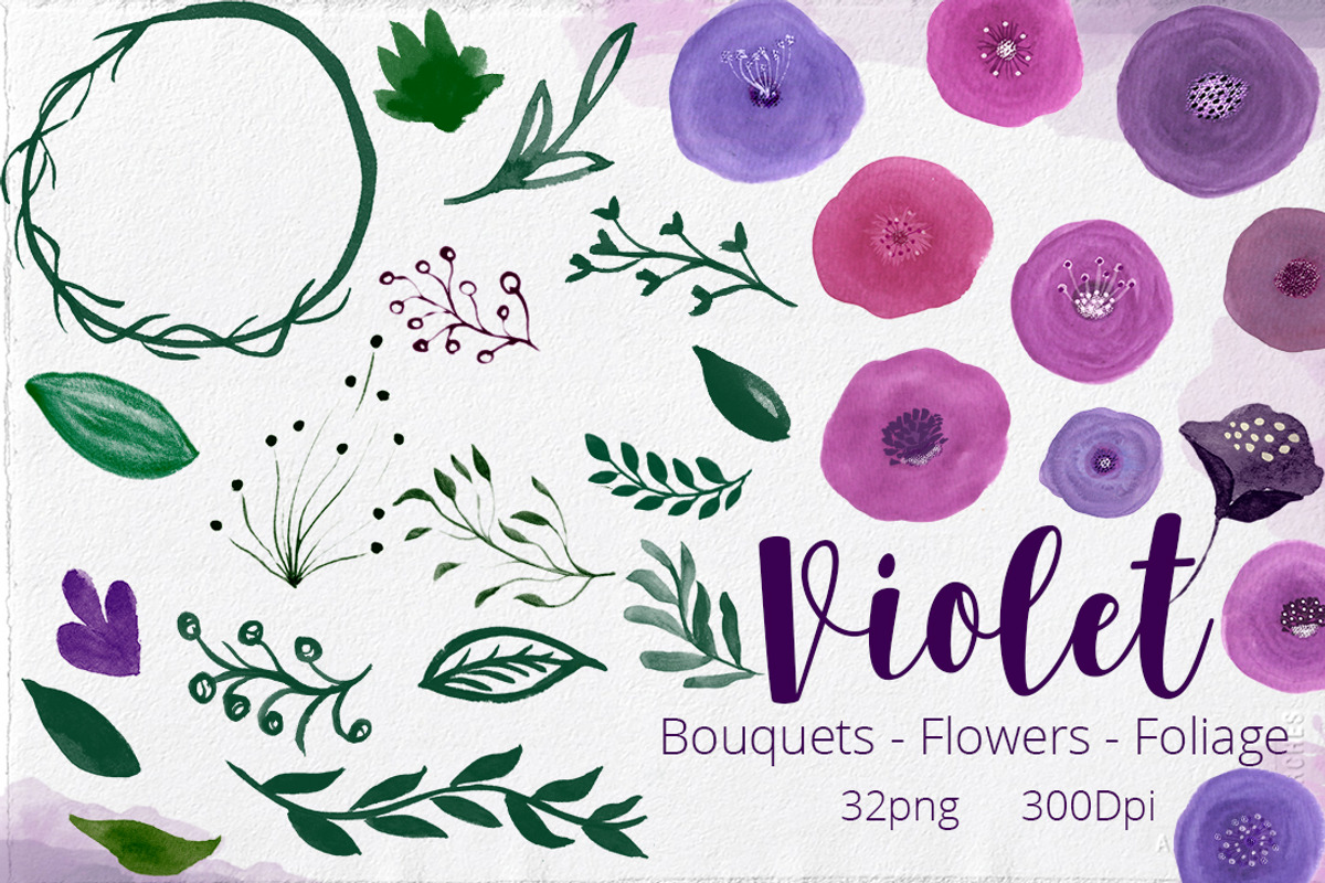 Watercolor Flowers - Violet, an Illustration by Li Zamperini (Photo 2 of 2)