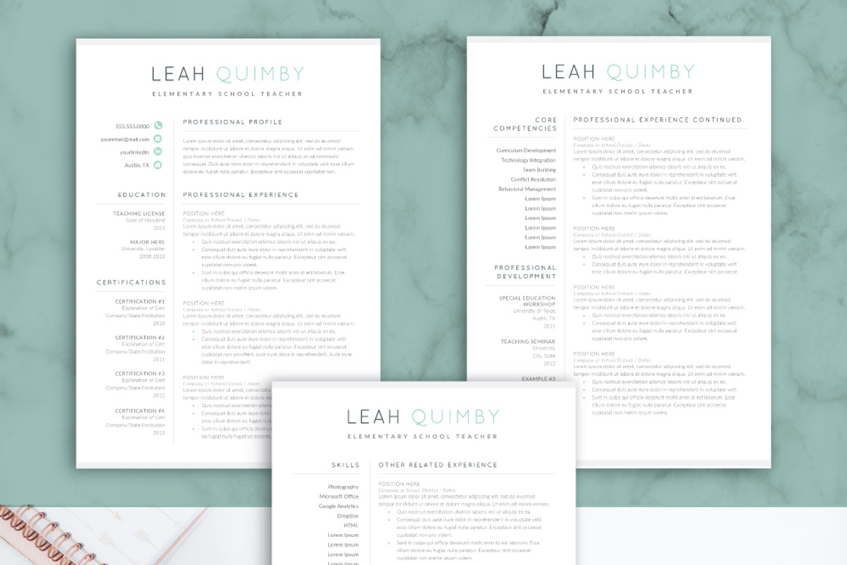 Modern Resume Template for Teacher, a Resume Template by SharpResumeFoundry (Photo 4 of 8)