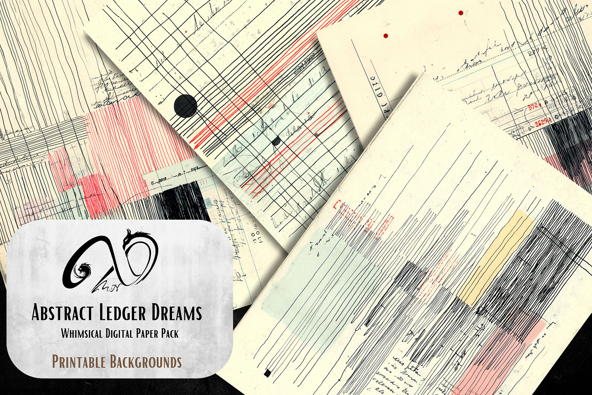 Abstract Ledger Dream: Vintage Paper, a Background Graphic by NiiiNArt (Photo 8 of 9)