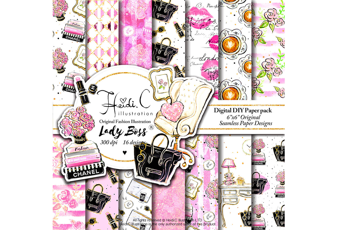 Lady Boss Paper Pack, a Pattern Graphic by HeidiCIllustration (Photo 1 of 6)