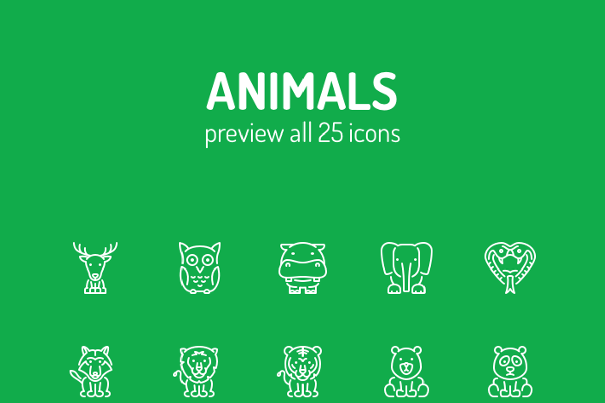 Animals Line Icons, an Outline Icon by PixelBazaar (Photo 2 of 2)