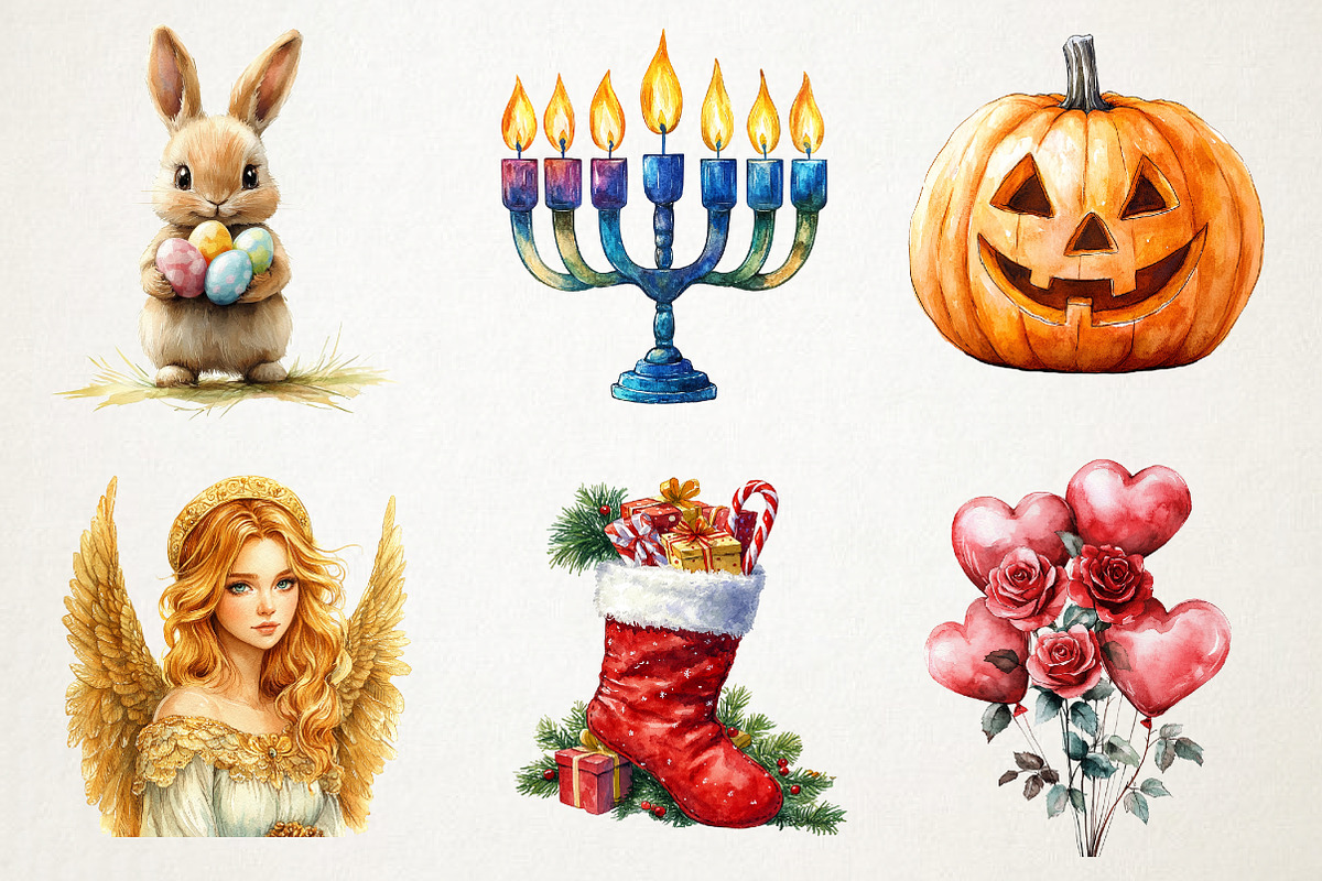 Holiday Season Clipart Collection, an Illustration by RobertsArt (Photo 5 of 7)