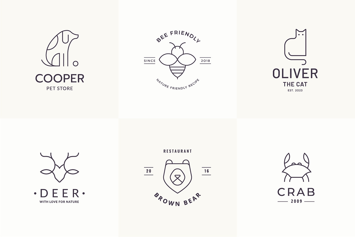Animals - Outline Icons & Logos, a Branding & Logo Template by Paulina Sara Design (Photo 9 of 12)
