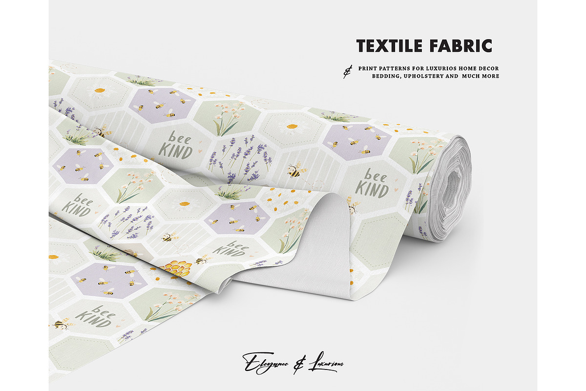 Bee Lavender Field pattern Honeybee, a Pattern Graphic by Milatoo (Photo 2 of 3)