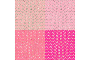 Pink & Mermaid Scales Digital Paper