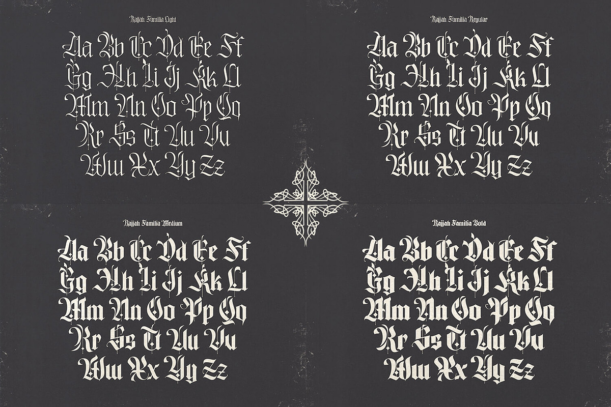 Trending Blackletter font family preview 3