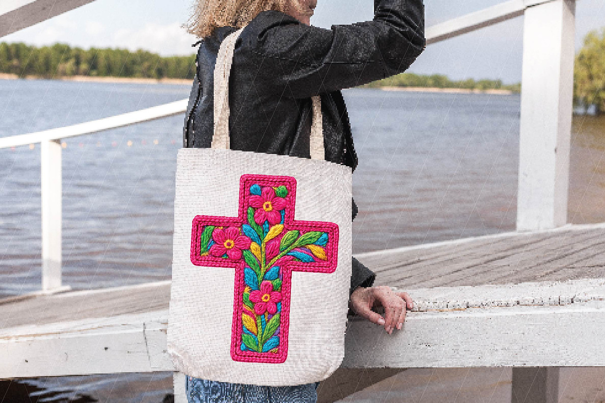 Pink Floral Cross, Easter Cross Png, an Illustration by DreamPrint404 (Photo 4 of 7)