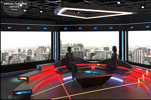 Virtual TV Studio Chat Set 2