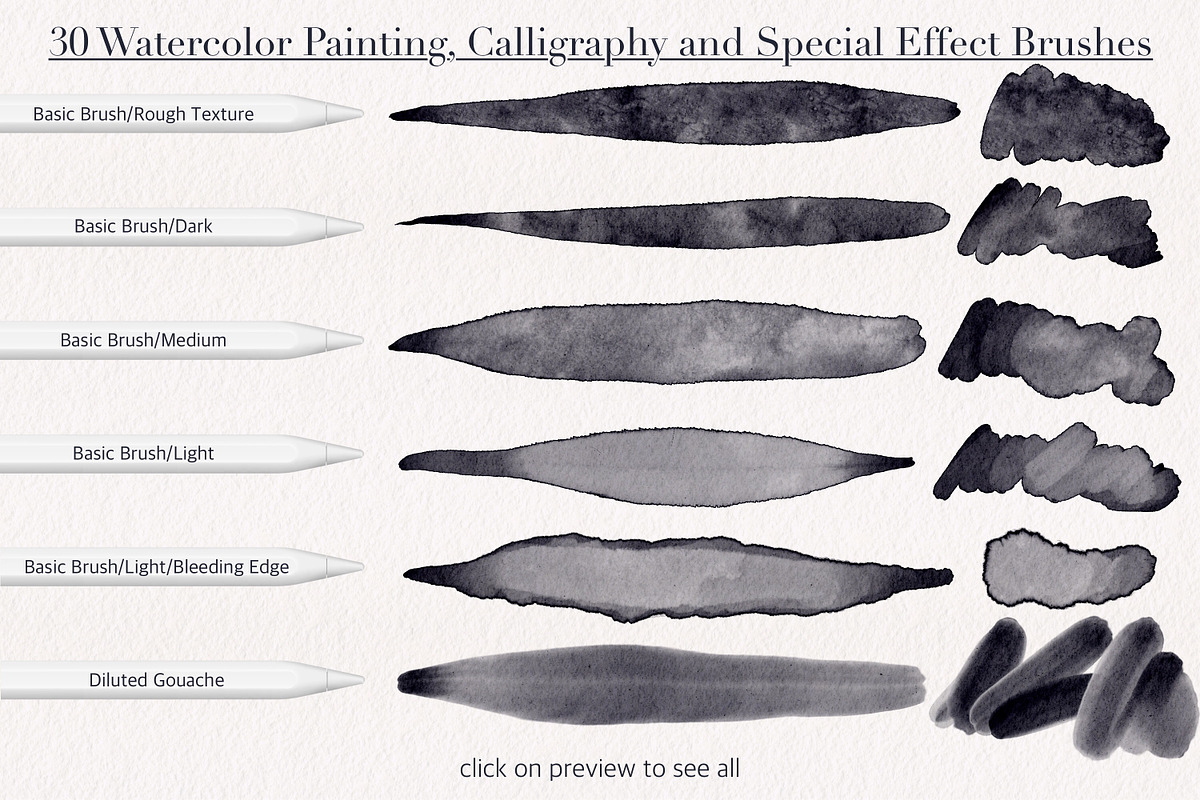 Watercolor & Metallic Brushes, a Brush Add-On by OlgaRom (Photo 5 of 10)