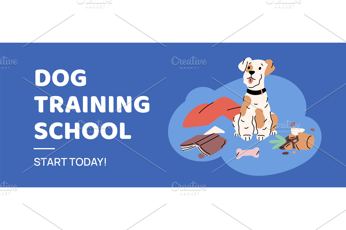 Dog training school poster. Pet, an Animal Illustration by YummyBuum
