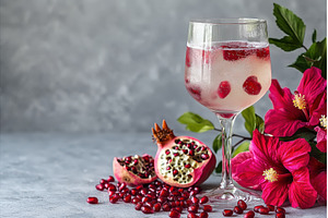 Hibiscus and Pomegranate Fizz in a, a Food & Drink Photo by Rodica Ciorba