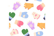 Knit mittens seamless pattern, an Object Illustration by LadadikArt (Thumbnail 1 of 3)