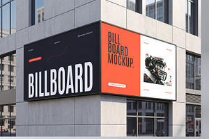 Billboard Mockup on Building Wall, an Advertising Mockup by graphypix