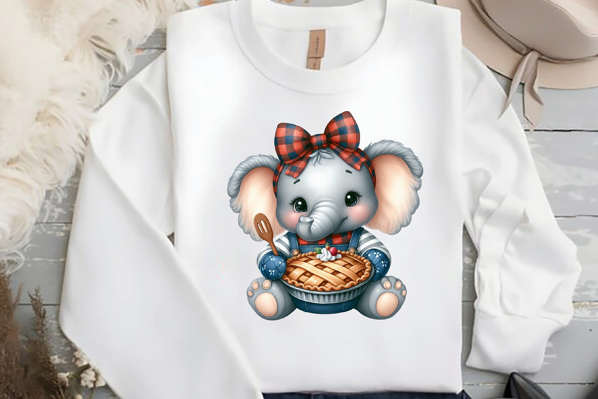 Cute Autumn Elephant Sublimation, an Illustration by DreamCafeArt (Photo 6 of 6)