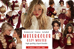 Cozy Winter Clipart, an Illustration by CreationArt