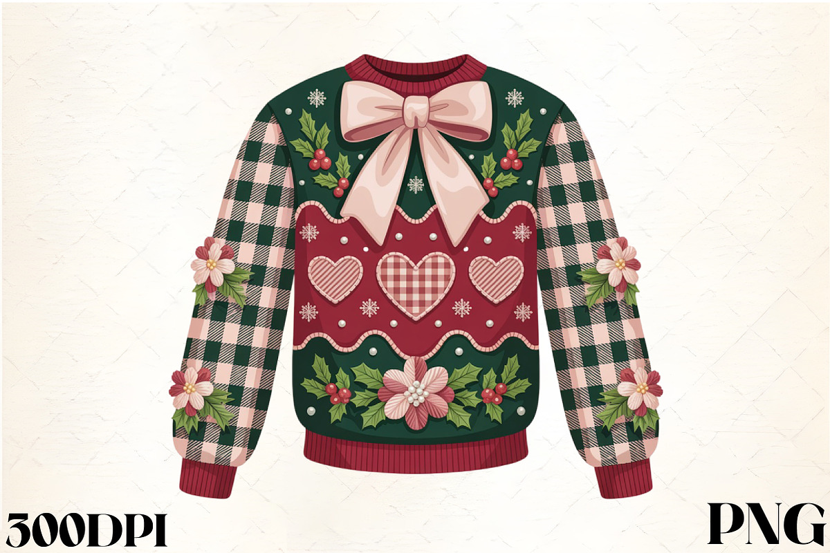 Faux Embroidery Ugly Christmas Sweat, an Illustration by CrexoraLab (Photo 1 of 4)