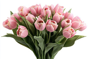 A vibrant bouquet of soft pink tulips showcasing their delicate petals and lush, a Background Photo by ImageMir
