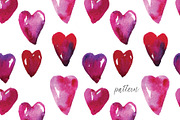 Watercolor hearts, an Illustration by YuliaBiser (Thumbnail 3 of 3)