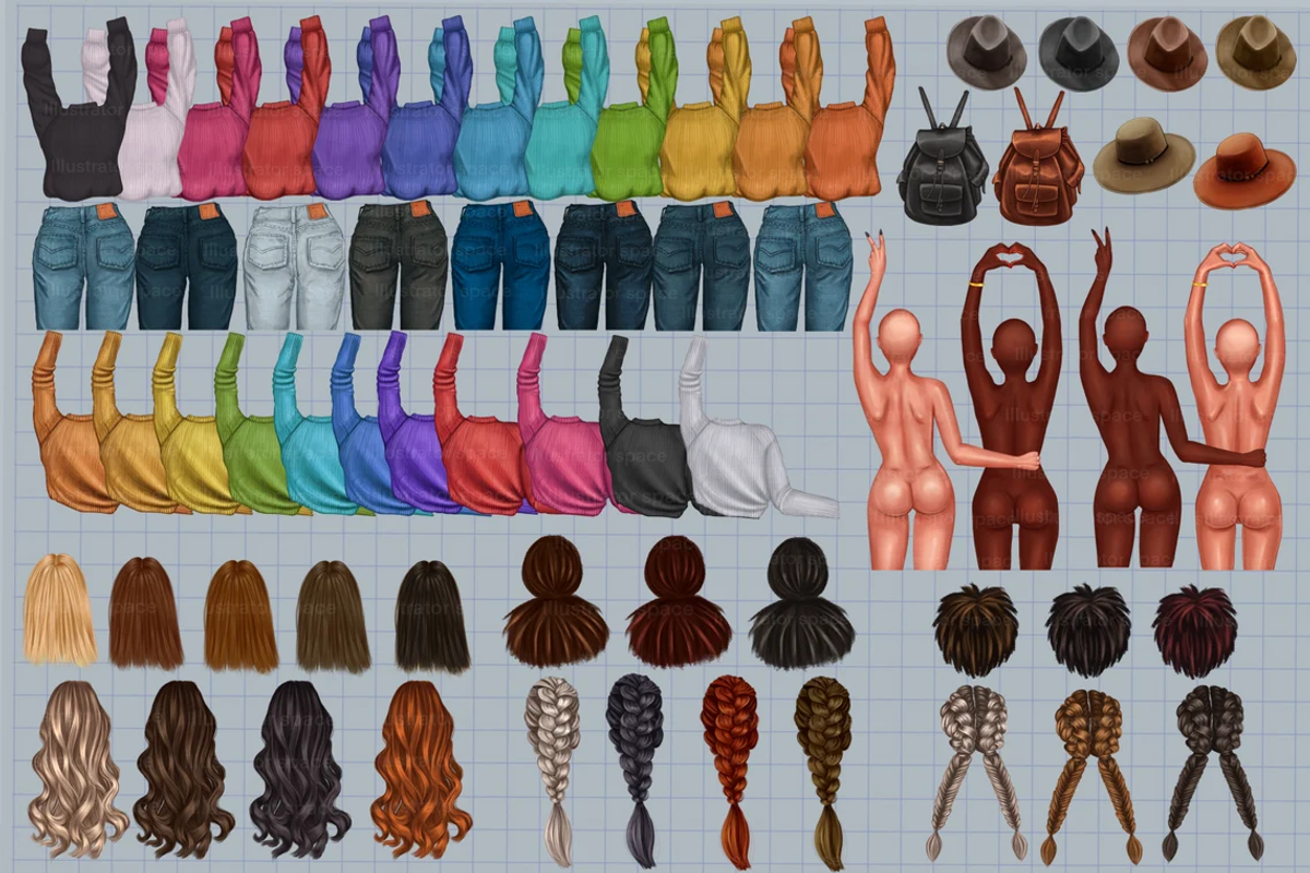 Best friends clipart, an Illustration by Illustrator Space (Photo 2 of 8)