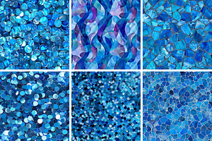 Blue Shimmers Seamless Patterns