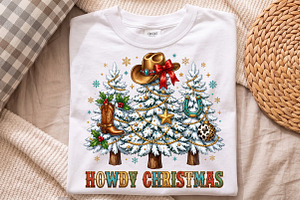 Howdy Christmas Tree PNG,Western, a Seasonal Illustration by Libby Wishes