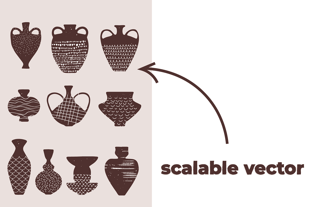 POTTERY SHAPES (47 elements), an Object Illustration by Bonfloret Studio (Photo 5 of 10)