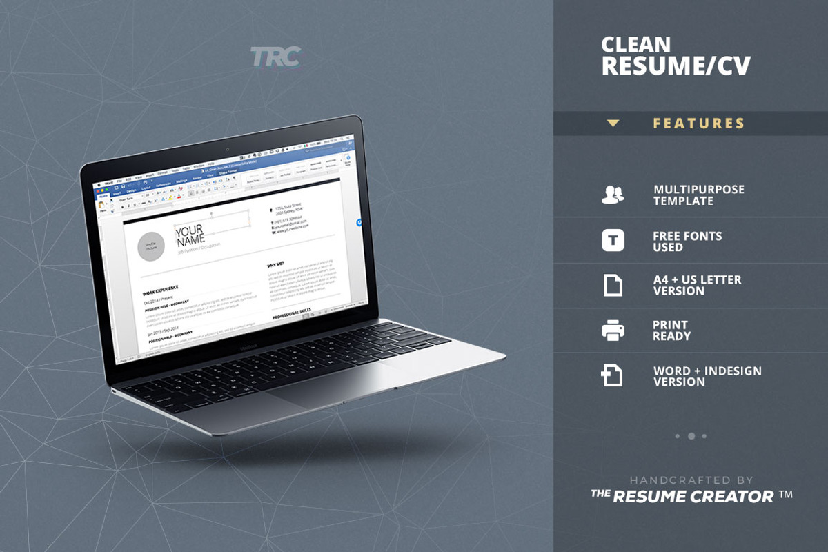 Clean Resume/Cv Template Volume 7, a Resume Template by TheResumeCreator (Photo 3 of 6)