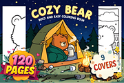 Cozy Bear Coloring Pages Bold & Easy, an Animal Illustration by Ink Gallery (Thumbnail 1 of 4)