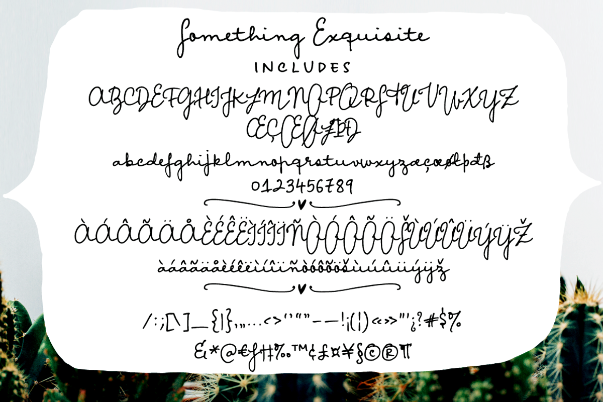 Something Exquisite script font preview 2