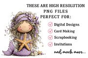 Whimsical Summer Mermaid Clipart, an Illustration by OK Design (Thumbnail 4 of 6)