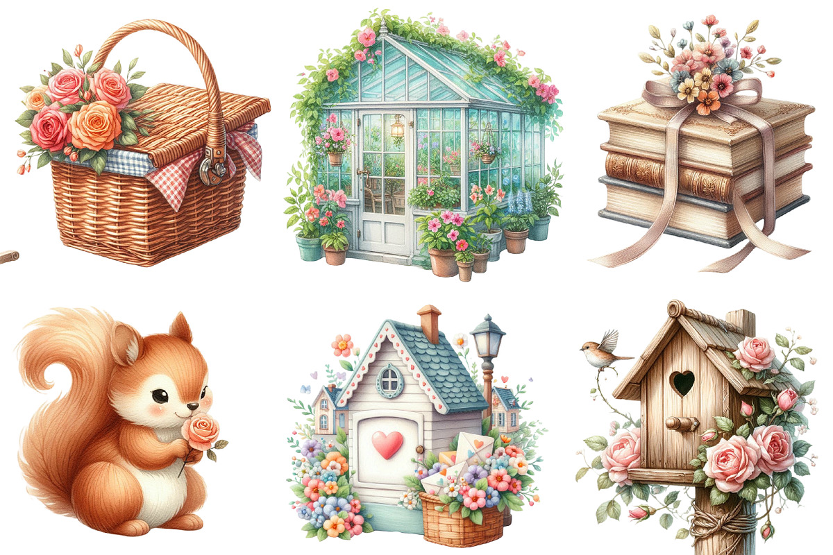 Love in the Little Cottage Clipart, an Illustration by Designworld (Photo 3 of 5)