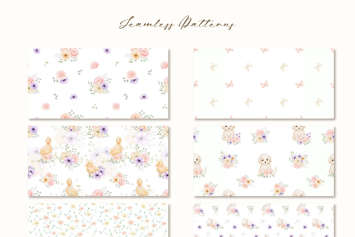 Cottage spring watercolor animals, a Decorative Illustration by ElenaPlatovaArt (Photo 5 of 20)