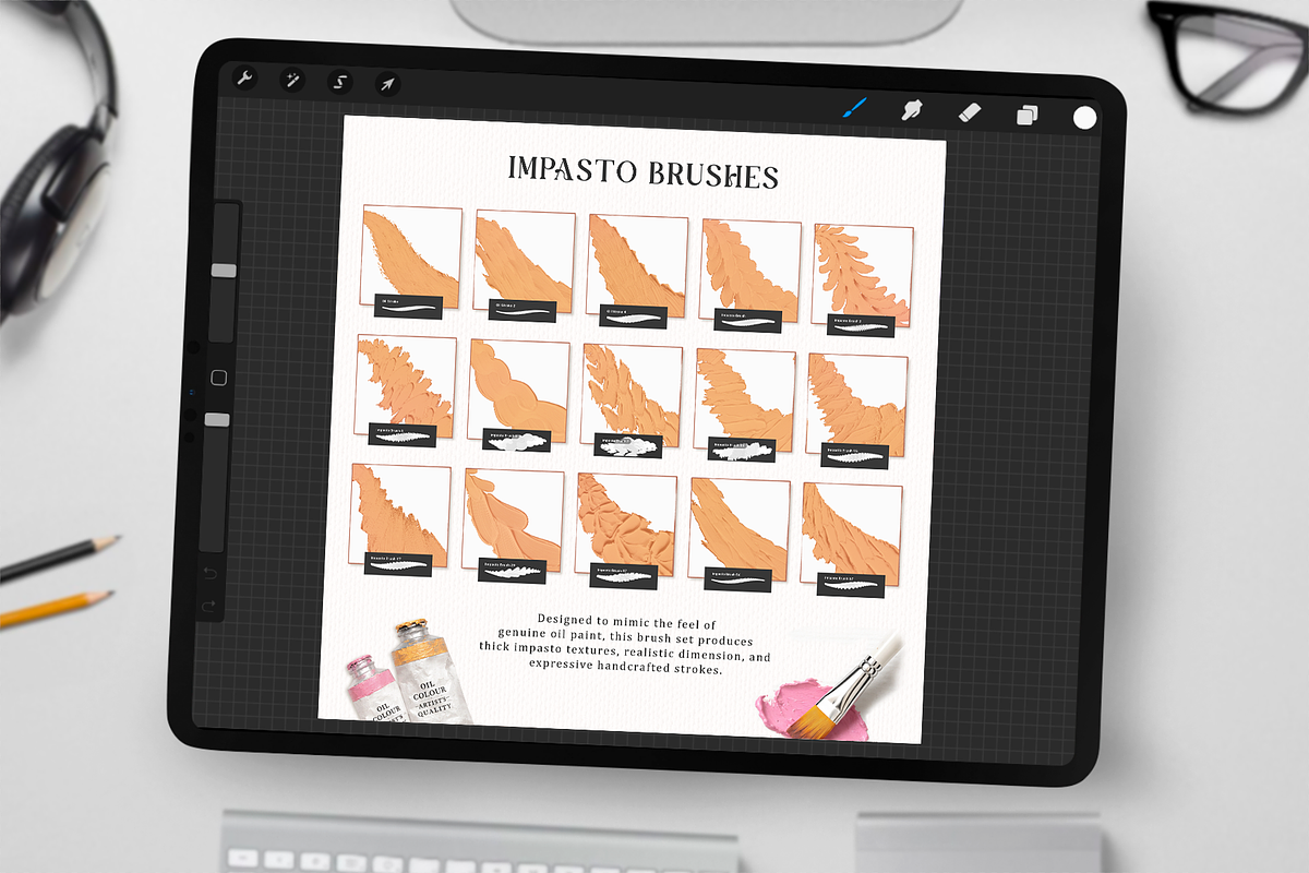 Oil Impasto Procreate Brushes, a Brush Add-On by Disyukov (Photo 3 of 7)