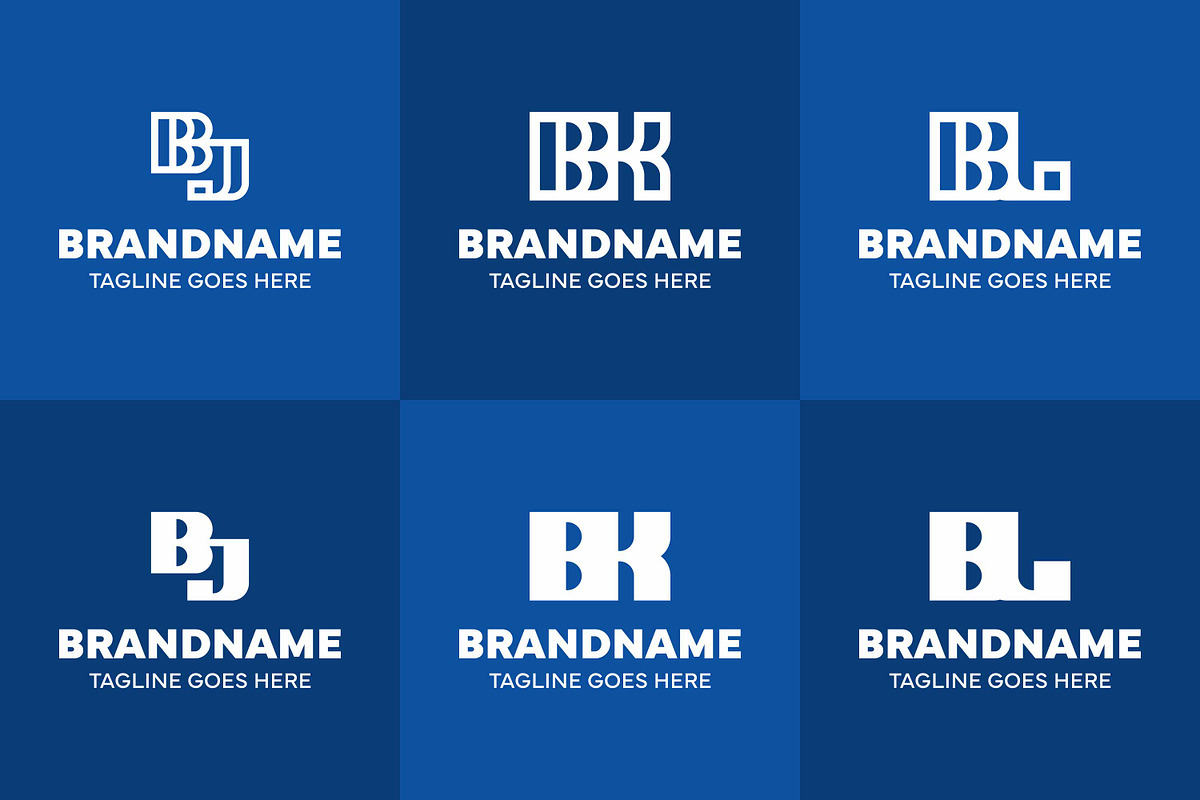 Letters BJ BK BL Monogram Logo Set, a Branding & Logo Template by Pray Art Design Studio (Photo 2 of 2)