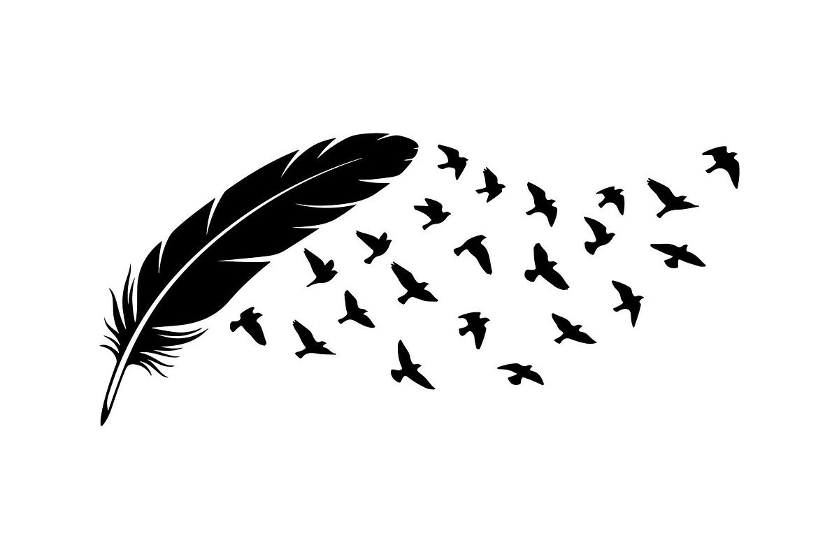 Boho Feather Silhouette Vector, an Object Graphic by jahid234 (Photo 7 of 51)