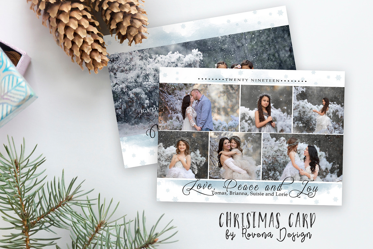 Christmas Card Template Instant Down, a Card Template by Rovena Design (Photo 2 of 2)