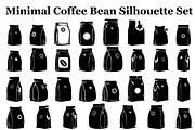 Minimal Coffee Bean Silhouette Set, a Graphic by Designer_Momina (Thumbnail 1 of 5)