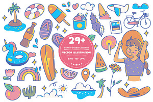 Colorful Summer Doodle Collection