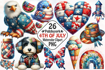 Patchwork Patriotic Sublimation PNG