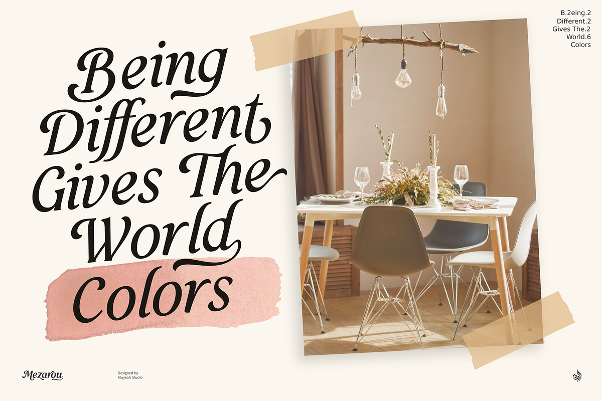 Mezarou, a Script Font by Aluyeah Studio (Photo 8 of 15)