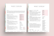 creative resume template word floral, a Resume Template by PinkJellyfish (Thumbnail 3 of 5)