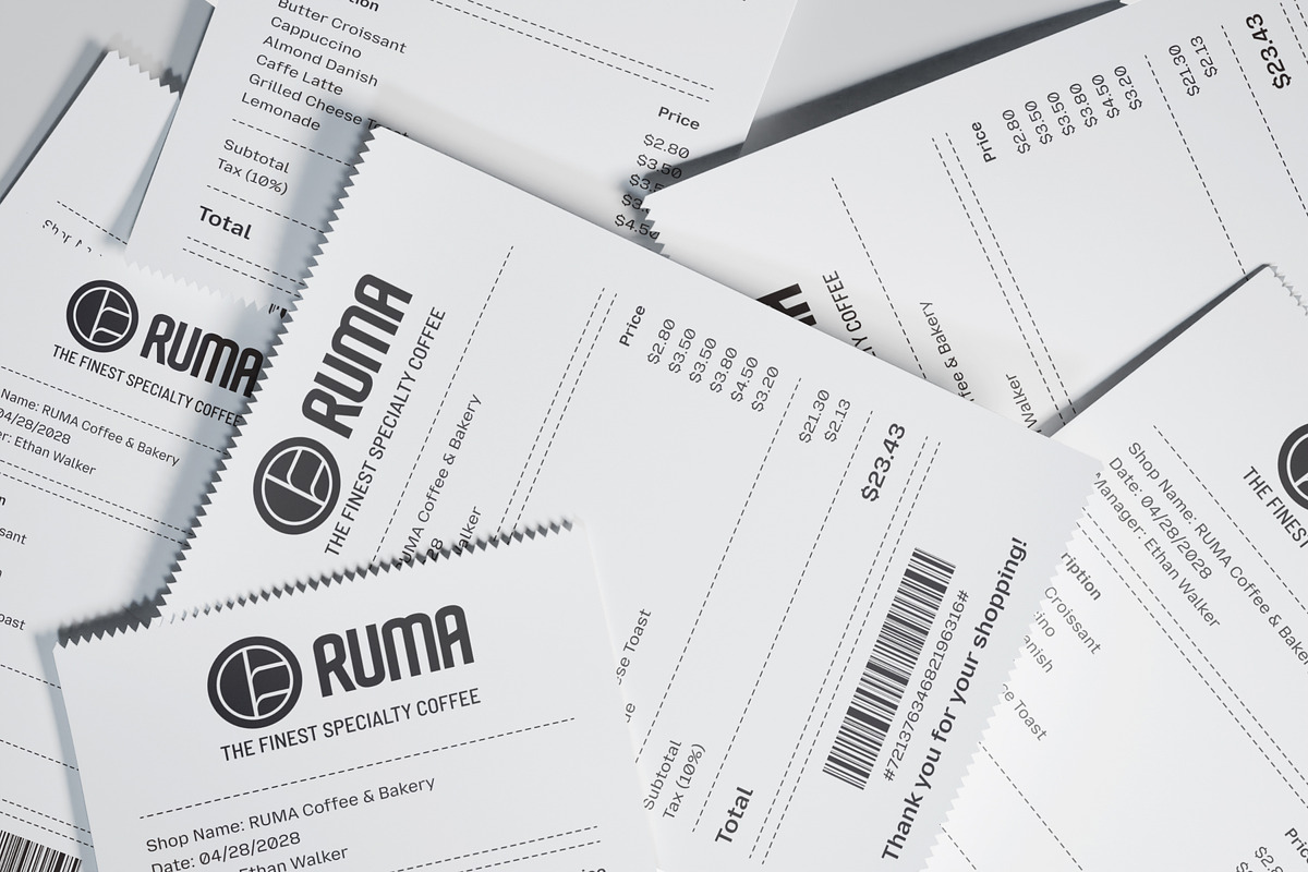 Receipt Bills Mockup, an Advertising Mockup by SLAB! Design (Photo 4 of 6)