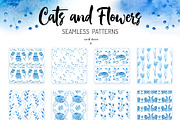 Watercolor Cats and Flowers, an Animal Illustration by Olesya Agudova (Thumbnail 4 of 7)