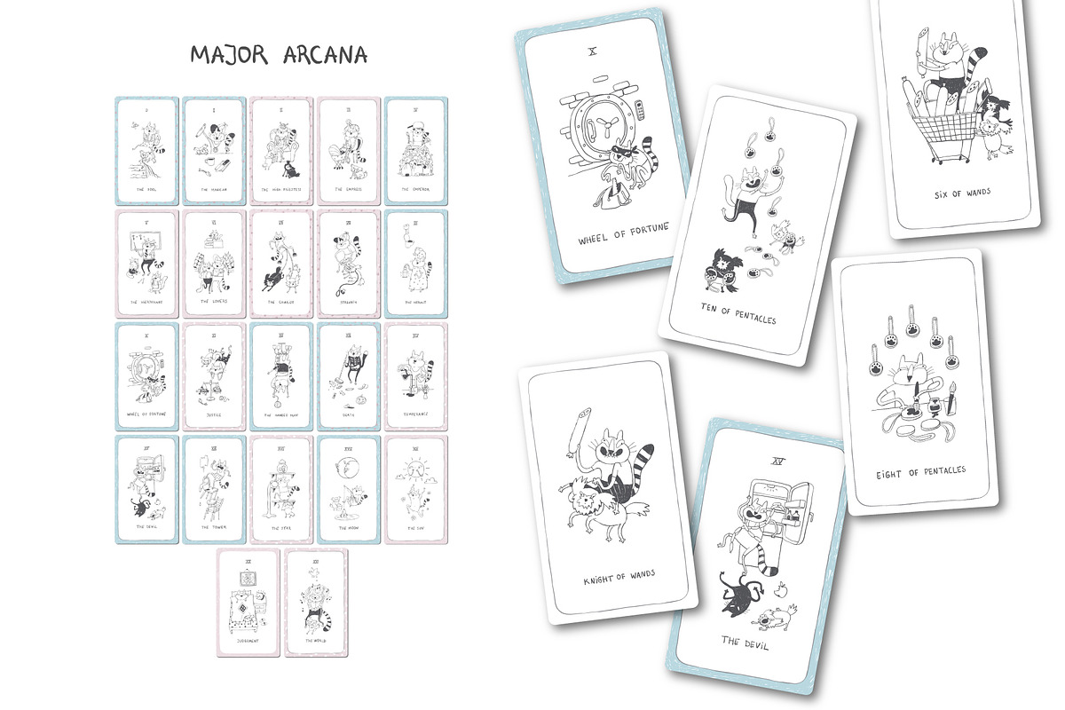 Doodle Cats Full Tarot Deck, an Illustration by Anastasiya Klempach (Photo 6 of 13)