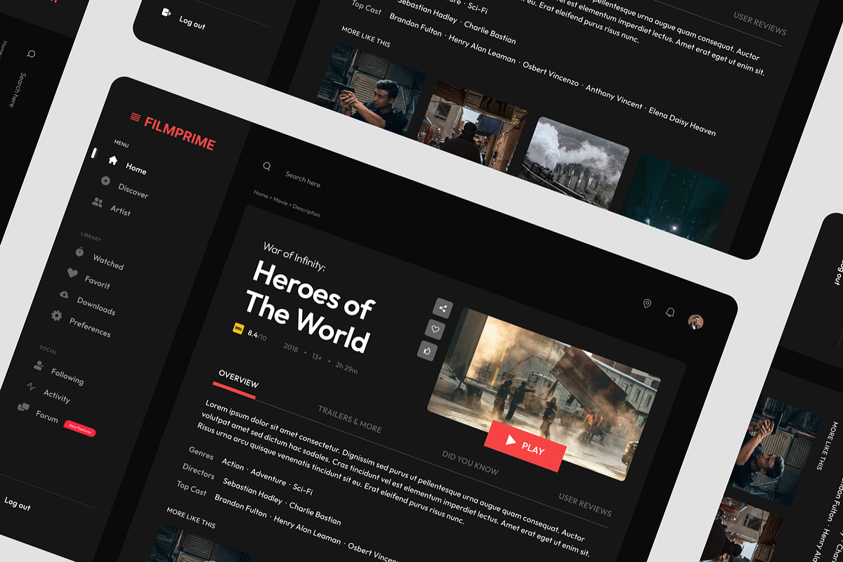 Movie Ticket Admin Dashboard, a Websites & App Template by SquidPixey (Photo 3 of 5)