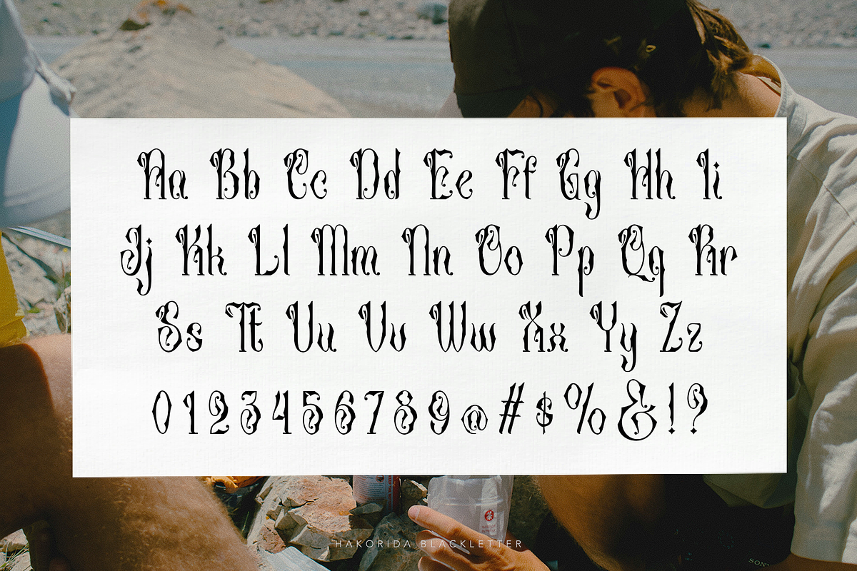 Hakorida - Blackletter Font, a Blackletter Font by madeDeduk (Photo 3 of 10)